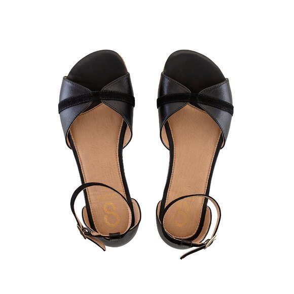 Shapen Petal 2.0 Wide Black Barefoot Zero Drop Sandals - Picture 1 of 8
